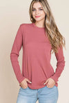 Ribbed Long Sleeve Top Brick