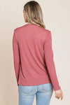 Ribbed Long Sleeve Top Brick