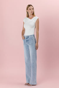 High Rise Trouser Hem Flare Jean - LV29