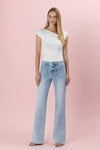 High Rise Trouser Hem Flare Jean - LV29