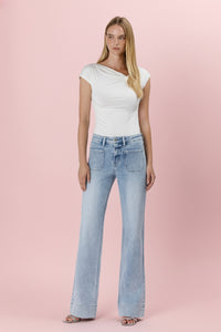 High Rise Trouser Hem Flare Jean - LV29