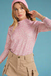 Mock Neck Floral Top - Pink