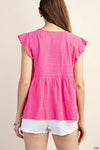Cotton Embroidered Top Pink