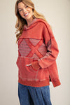 Stripe Mix Hoodie - Red