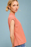 Crinkled Fabric Sleeveless Top - Peach