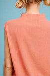 Crinkled Fabric Sleeveless Top - Peach