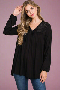 Sequined Easy Fit Tunic Black