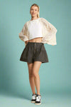 Ruched High Waist Shorts Charcoal