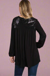 Sequined Easy Fit Tunic Black