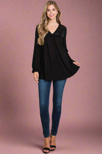 Sequined Easy Fit Tunic Black