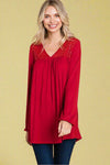 Sequined Easy Fit Tunic Red