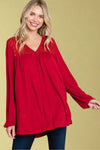 Sequined Easy Fit Tunic Red