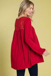 Sequined Easy Fit Tunic Red