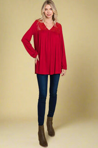 Sequined Easy Fit Tunic Red