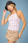 Plaid Knit Tank - Lavender
