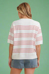 3D Cherry Knit Top White