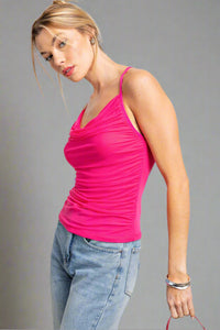 Mesh 90's Tank - Hot Pink