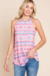 Vintage Aztec Print Tank Peach