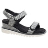 Wedge Raffia Strap Sandal - Black & White