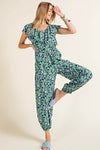 Floral Jumpsuit With Pockets Green