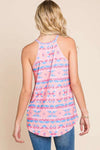 Vintage Aztec Print Tank Peach