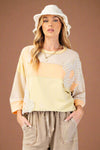 Oversized Flower Stitch Top Multi