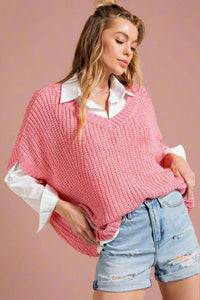 Oversized Boxy Sweater - Pink