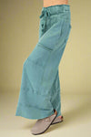 Relaxed Elastic Waist Pants Teal