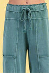 Relaxed Elastic Waist Pants Teal