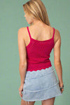 Open Crochet Tank - Magenta
