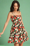 Floral Print Scallop Detail Dress