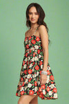 Floral Print Scallop Detail Dress