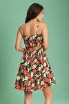 Floral Print Scallop Detail Dress