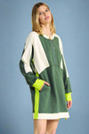 Racer Zip Front Dress Green
