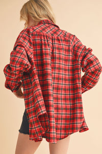 Abri Plaid Flannel Shirt - Red