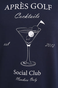 Round Neck Apres Golf Sweatshirt Navy