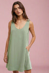 Scoop Neck Shift Dress - Sage
