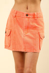 Cotton Washed Skirt Orange