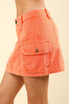 Cotton Washed Skirt Orange