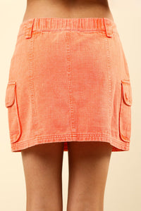 Cotton Washed Skirt Orange