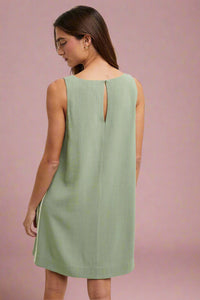 Scoop Neck Shift Dress - Sage