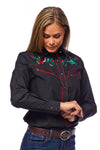 Western Embroidered Rodeo Shirt Black