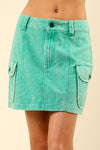 Cotton Washed Skirt Green