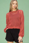 Distressed Hem Loose Knit Sweater