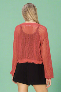 Distressed Hem Loose Knit Sweater