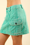 Cotton Washed Skirt Green
