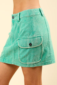 Cotton Washed Skirt Green