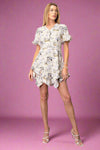 Abstract Ruffle Mini Dress - Taupe