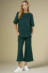 Oversized Scallop Stripe Top - Navy