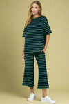 Oversized Scallop Stripe Top - Navy
